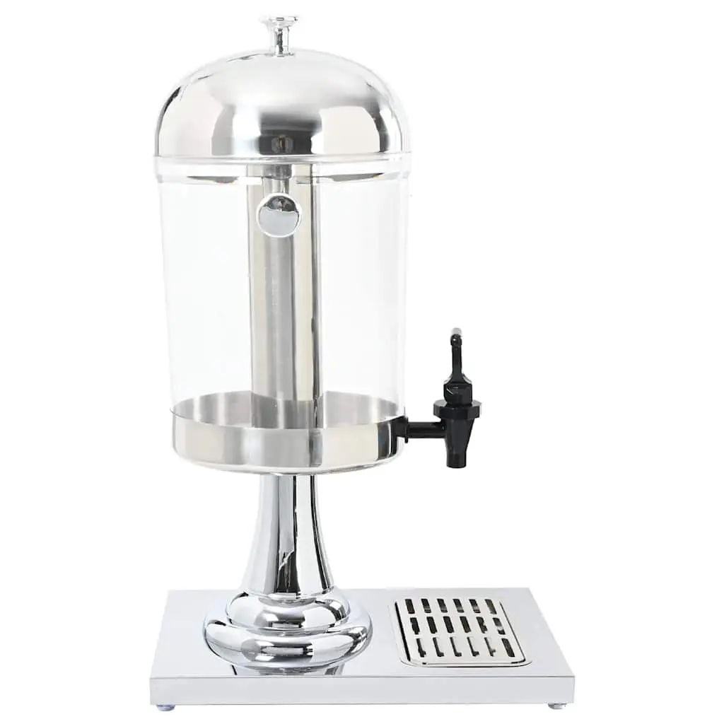 8L Silver Beverage Server Juice Dispenser with Tap