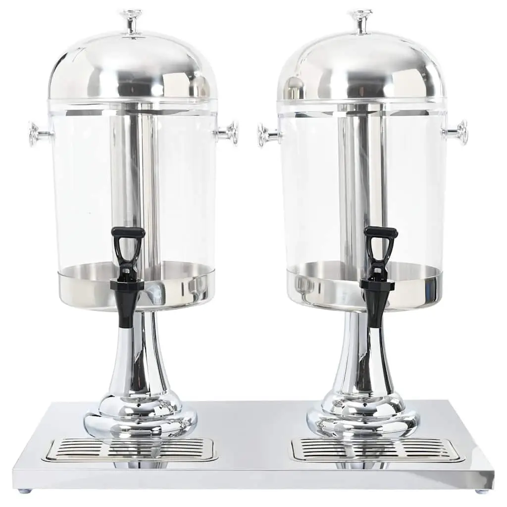 Double Beverage Dispenser with Stainless Steel Taps