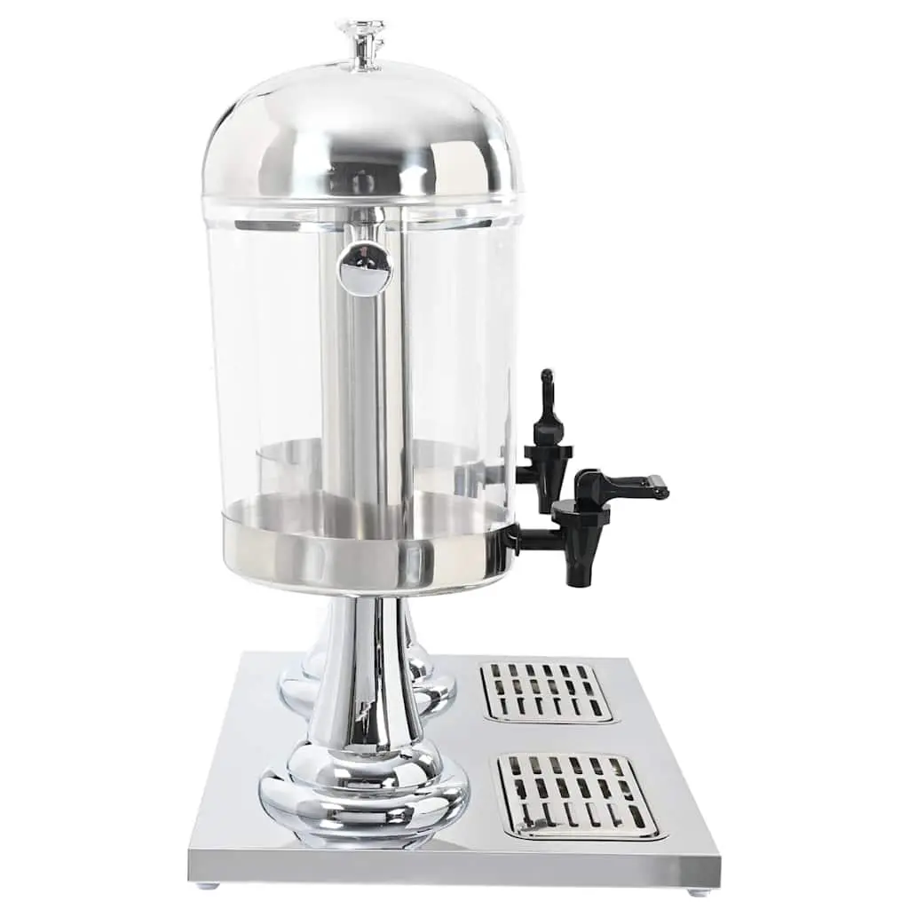 Double Beverage Dispenser with Stainless Steel Taps