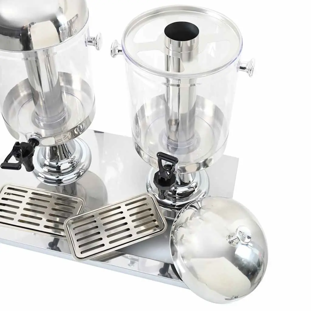 Double Beverage Dispenser with Stainless Steel Taps