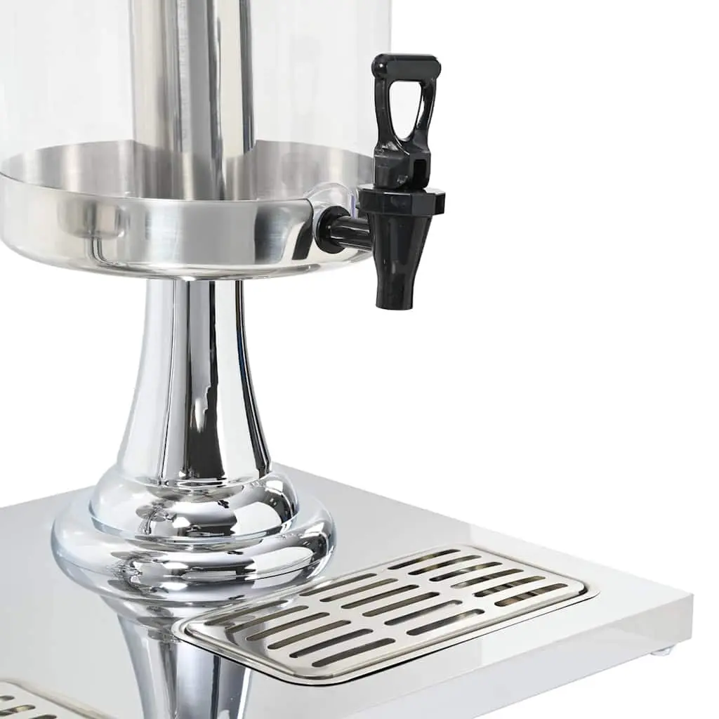 Double Beverage Dispenser with Stainless Steel Taps