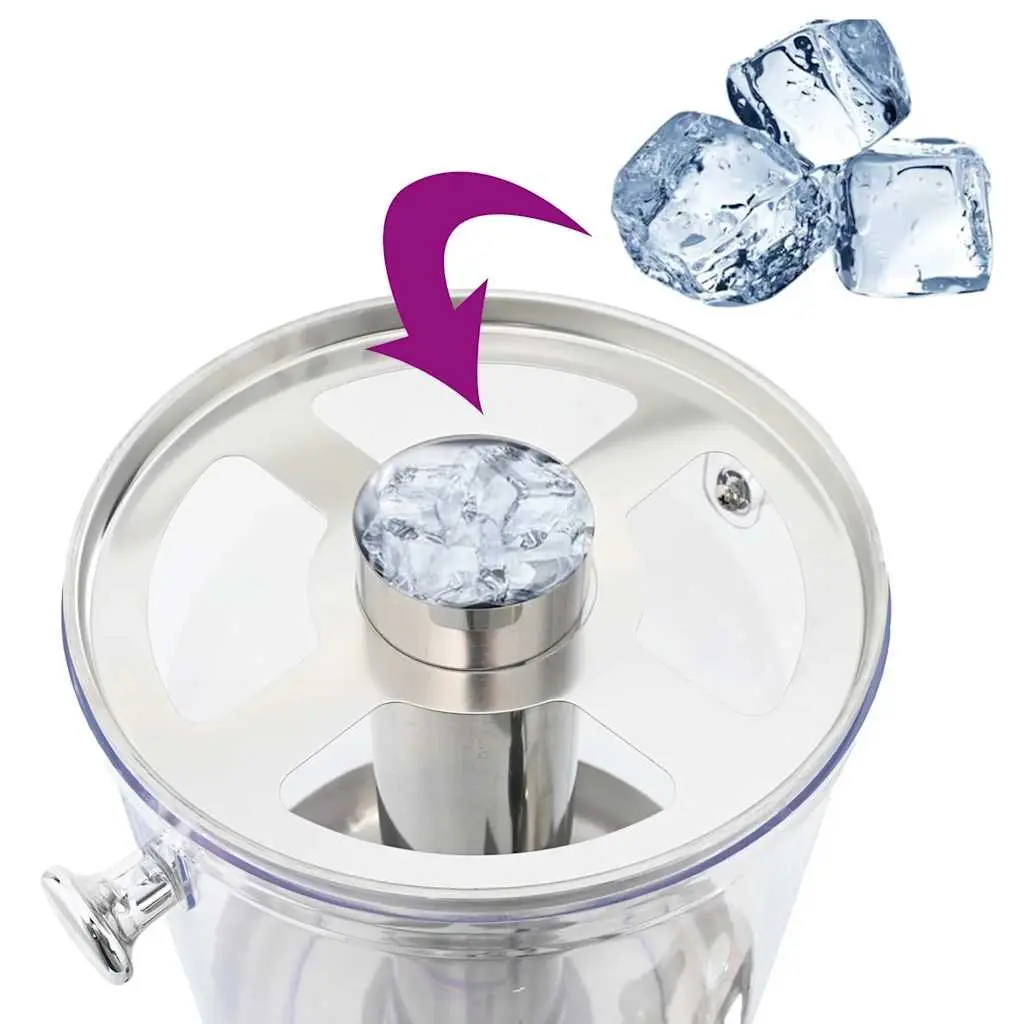 Double Beverage Dispenser with Stainless Steel Taps