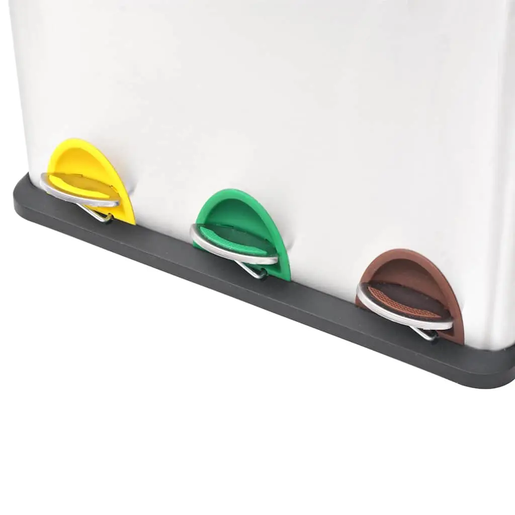 3-Compartment Recycling Pedal Bin with Soft-Close Lids
