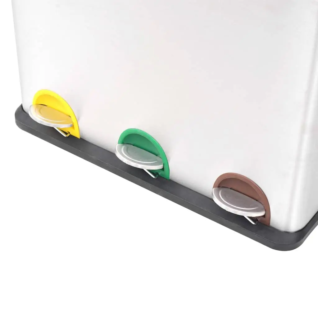 3-Compartment Recycling Pedal Bin with Soft-Close Lids