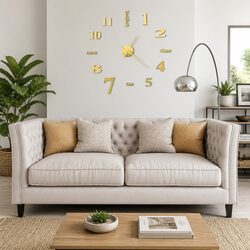 XXL 100cm Gold Modern 3D Wall Clock for Your Space