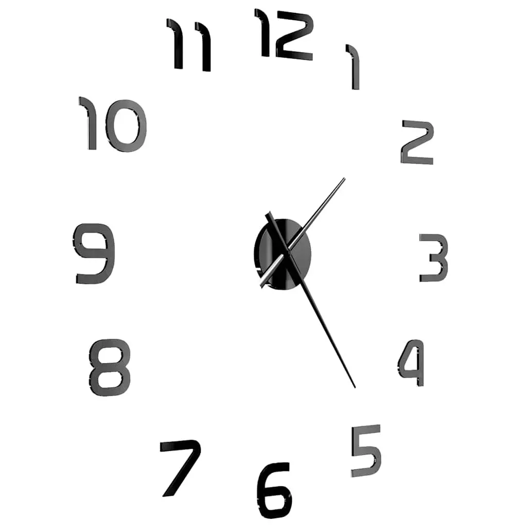 3D Wall Clock XXL Large Black Sticker Art Mural