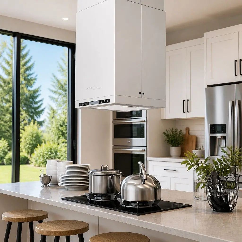 Stainless Steel Island Range Hood with Touch Sensor 756 m³/h