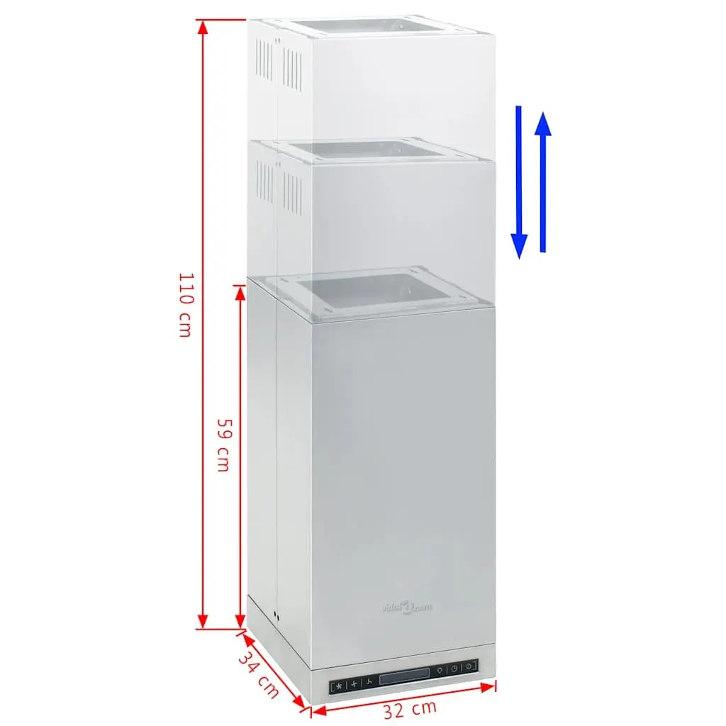Island Range Hood Stainless Steel 756 m³/h Silver