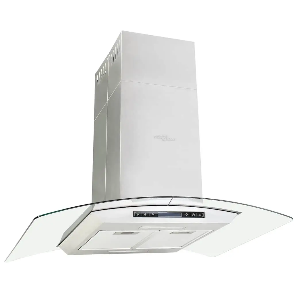 90cm Island Range Hood with LCD Touch Control and LED Lighting