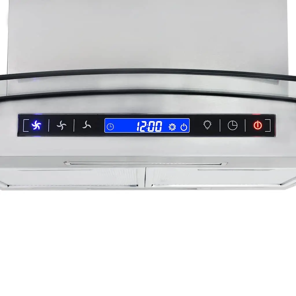 90cm Island Range Hood with LCD Touch Control and LED Lighting