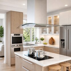 90cm Stainless Steel Island Range Hood with LED Lights