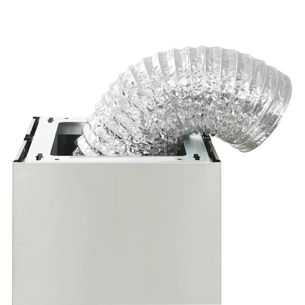 Island Range Hood Stainless Steel 90cm Silver Curved Tempered Glass Canopy