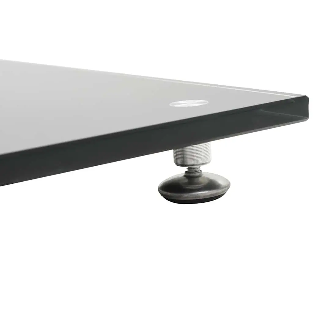 Speaker Stands Tempered Glass Aluminum Pillars Black