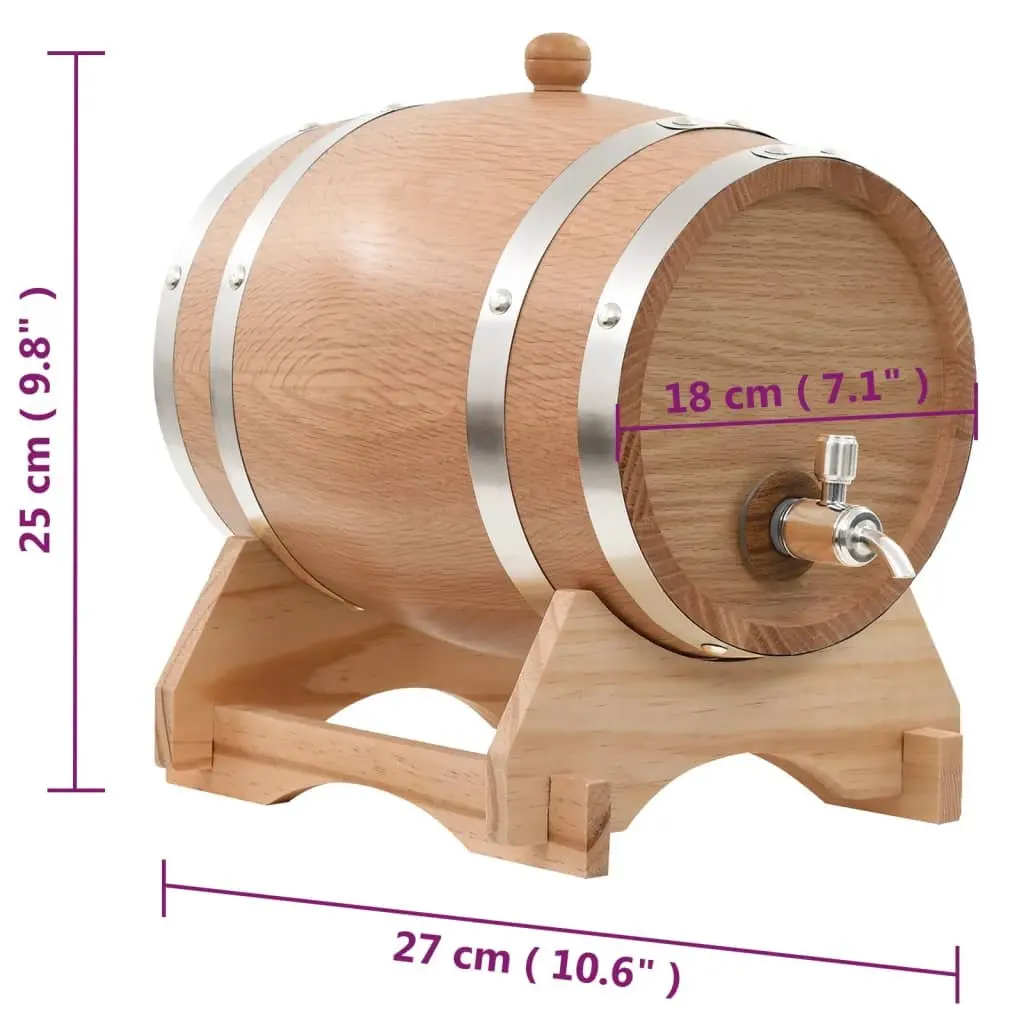 Solid Oak Wood 6L Wine Barrel with Tap for Home Use