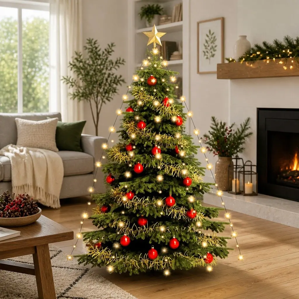 210 LED White Christmas Tree Net Lights for Festive Decor