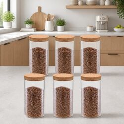 Exceptional Glass Storage Jars with Cork Lids Set of 6