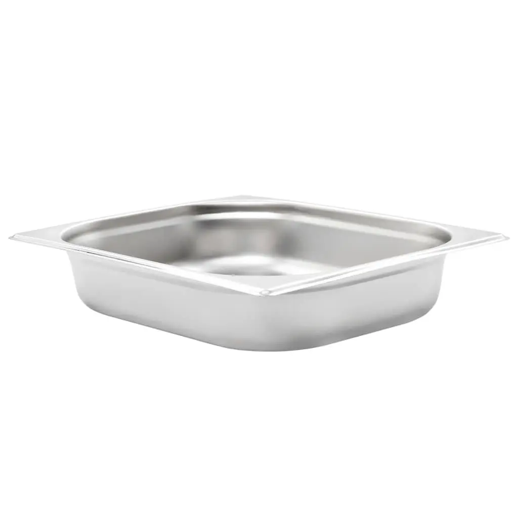 Gastronorm Containers 4 pcs GN 1/2 65 mm Stackable Steam Table Pans Silver