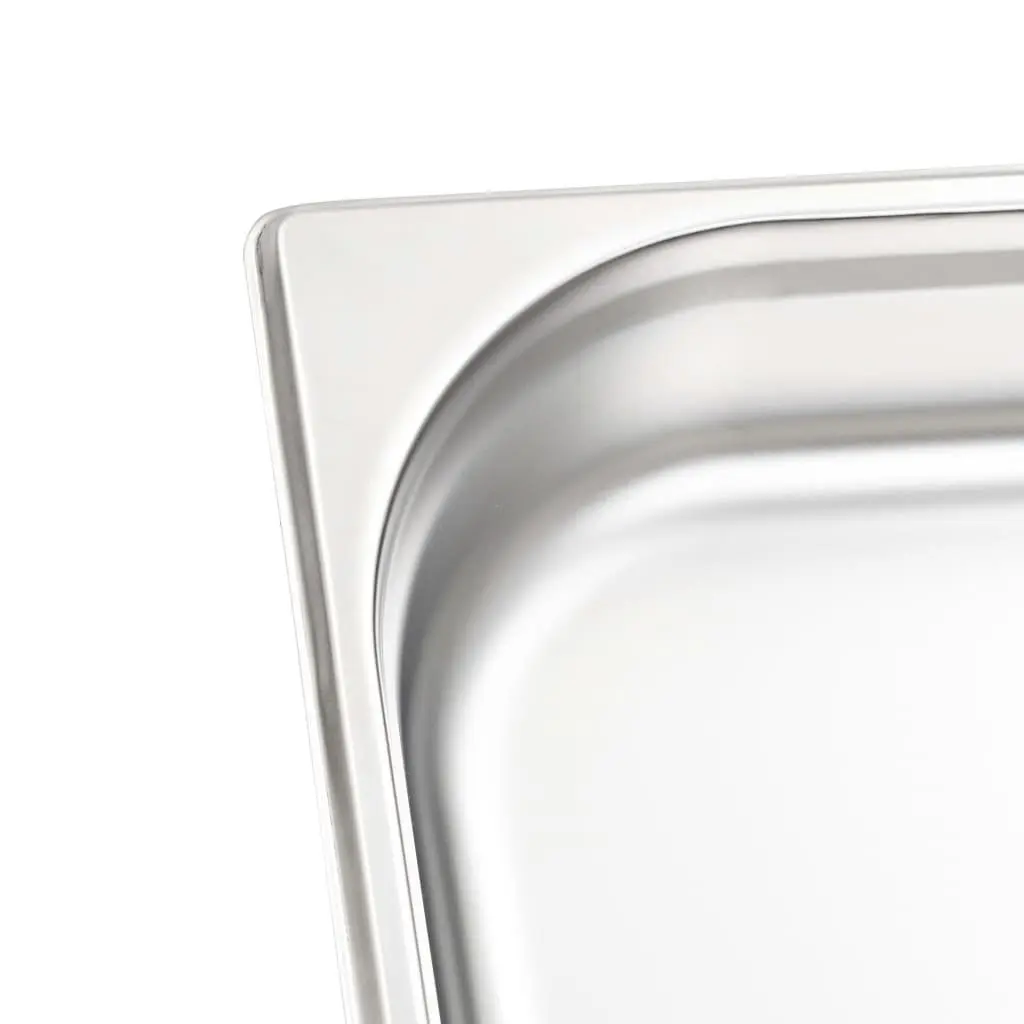 Gastronorm Containers 4 pcs GN 1/2 65 mm Stackable Steam Table Pans Silver