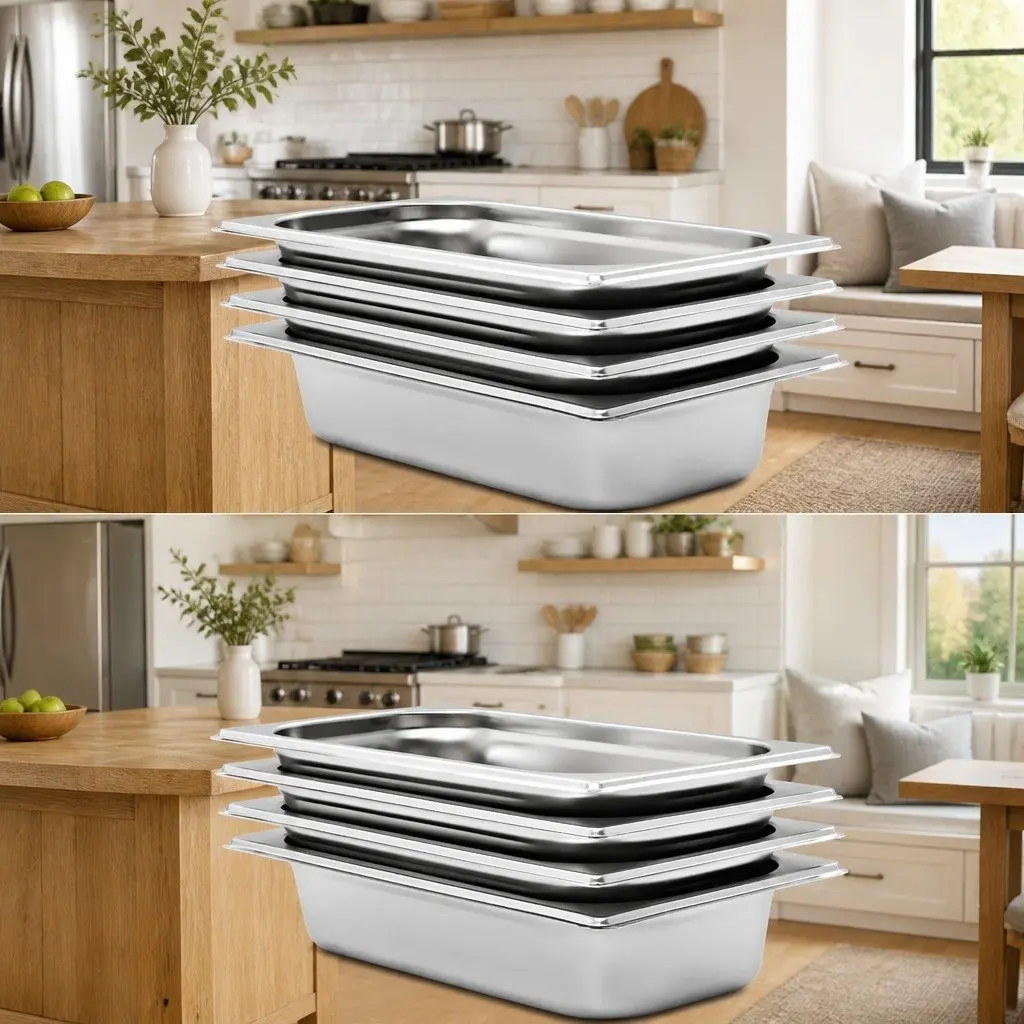 8-Piece Stackable Gastronorm Containers GN 1/3