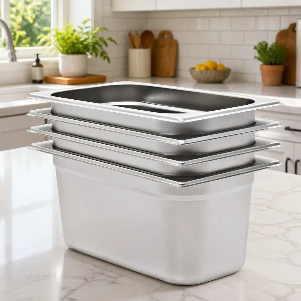 Professional Kitchen Gastronorm Containers Set of 4 GN 1/3 150 mm