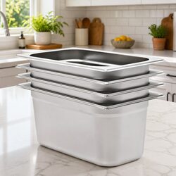 Professional Kitchen Gastronorm Containers Set of 4 GN 1/3 150 mm
