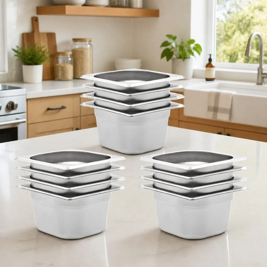Stackable Gastronorm Containers 12 pcs GN 1/6 100 mm
