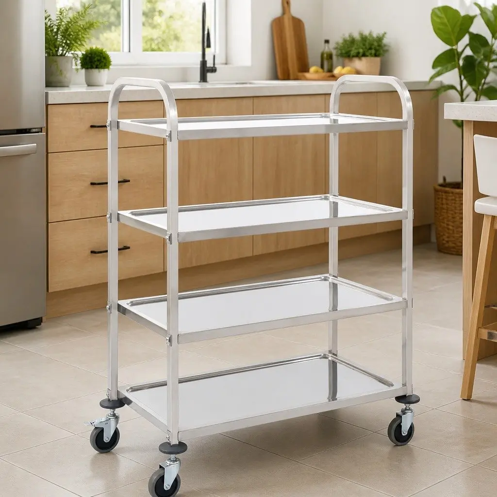 4-Tier Stainless Steel Kitchen Trolley Serving Cart