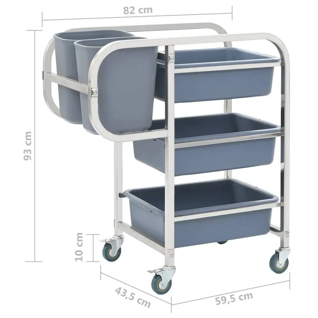 Kitchen Trolley with Plastic Storage Containers