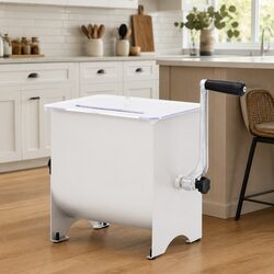 Manual Meat Mixer with Lid Silver Stainless Steel Food Blender Home Kitchen
