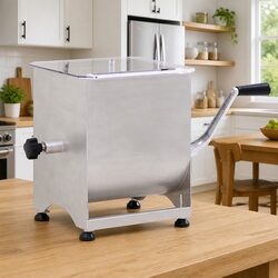 Manual Meat Mixer with Gear Box 44 lb Capacity Stainless Steel Home Professional