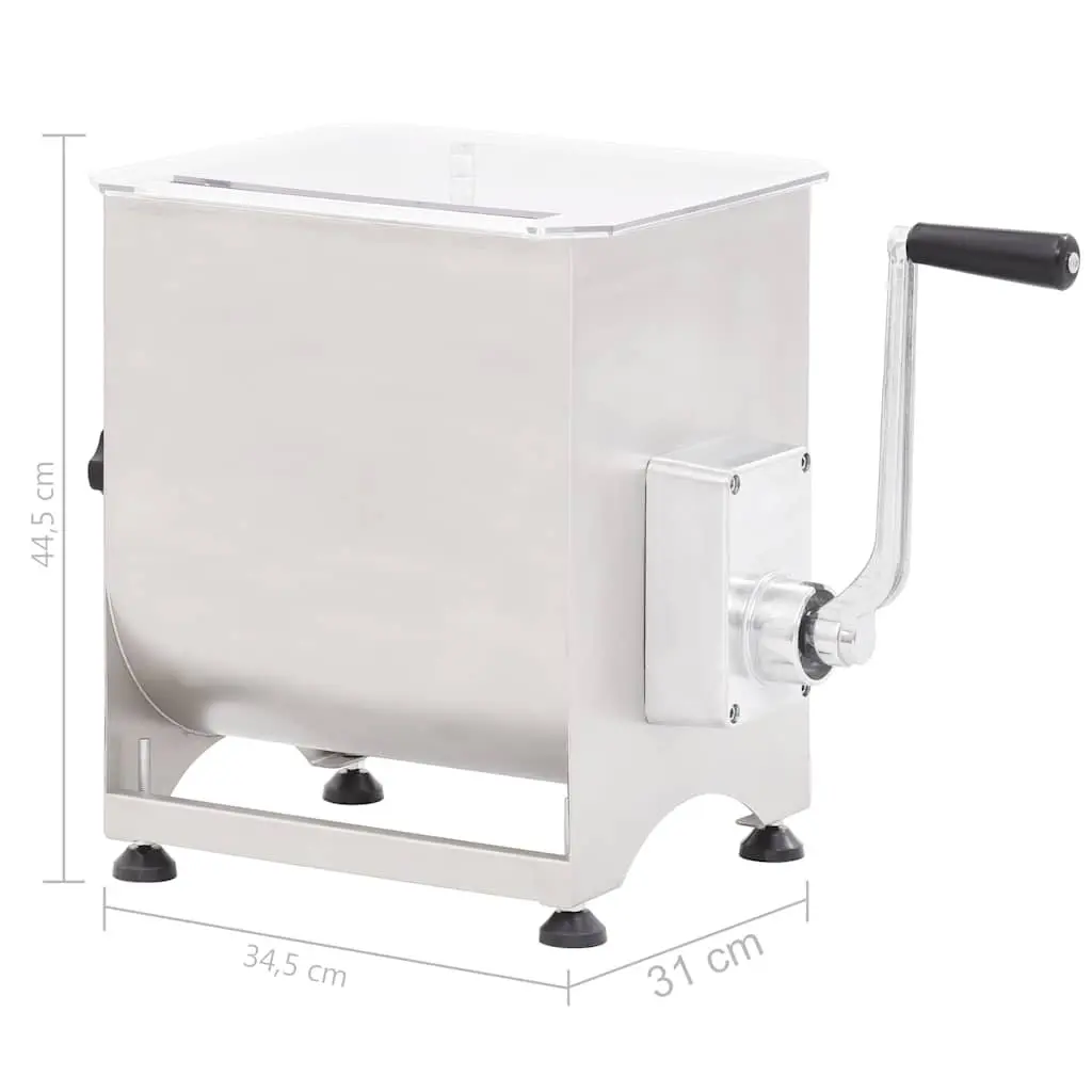 Manual Meat Mixer Stainless Steel 44 lb Capacity Silver