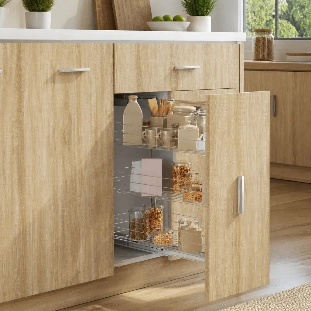 3-Tier Kitchen Wire Basket Storage Rack Silver