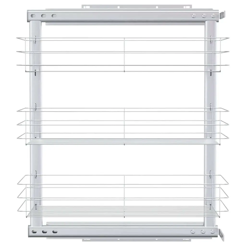 3-Tier Kitchen Wire Basket Storage Rack Silver