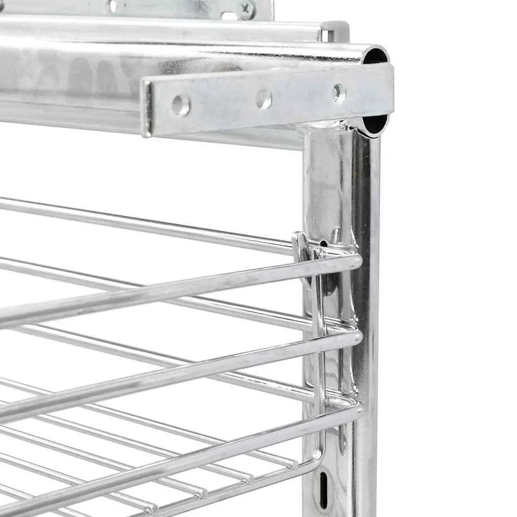 3-Tier Kitchen Wire Basket Storage Rack Silver