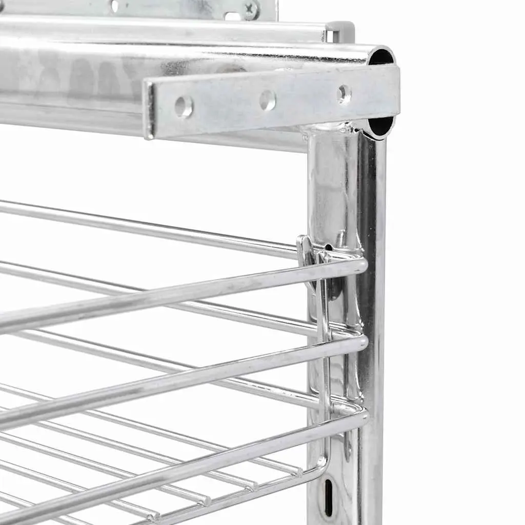 3-Tier Pull-out Kitchen Wire Basket Storage Organiser Cupboard Sliding Shelf
