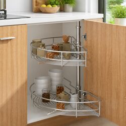 Premium 2-Tier Wire Basket Kitchen Organiser with Rotation