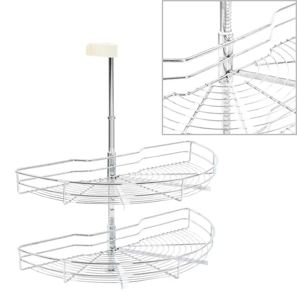 2-Tier Wire Basket Kitchen Organiser with Rotation