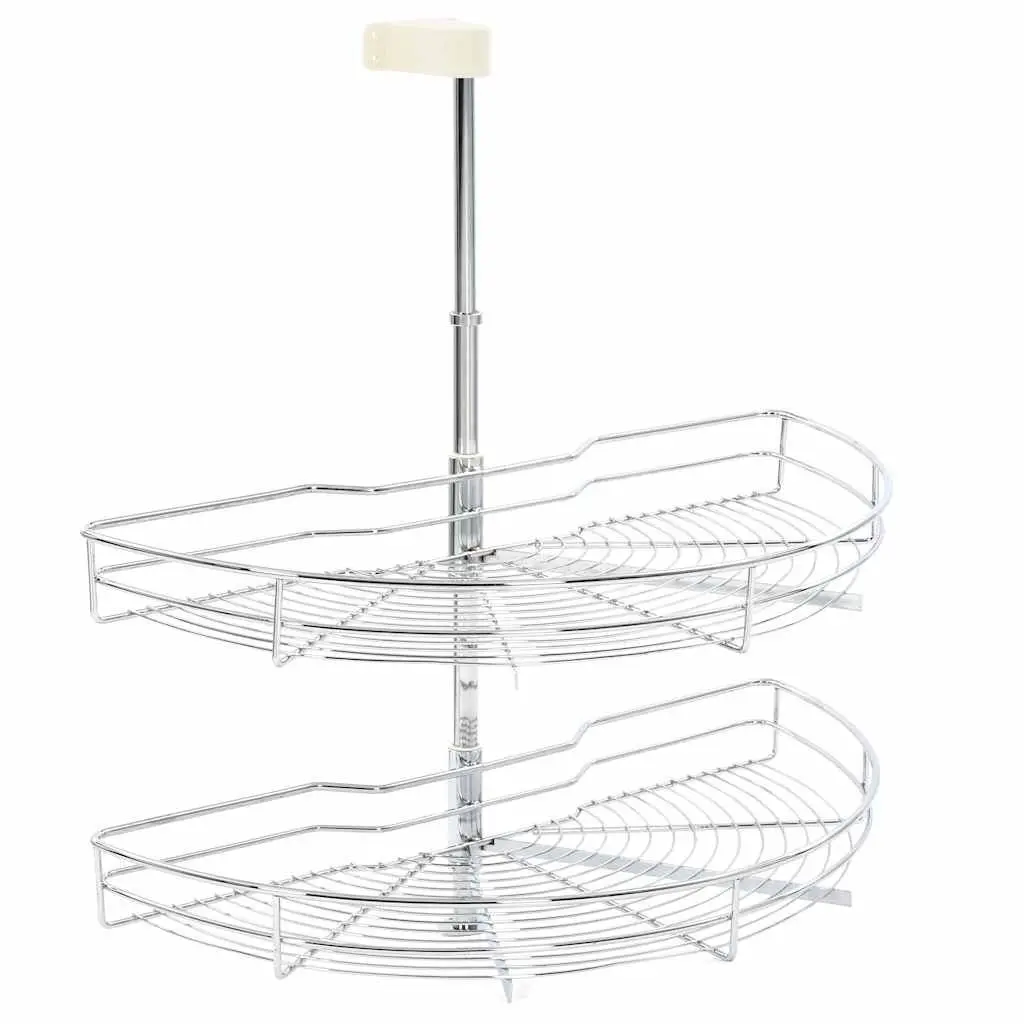 2-Tier Wire Basket Kitchen Organiser with Rotation