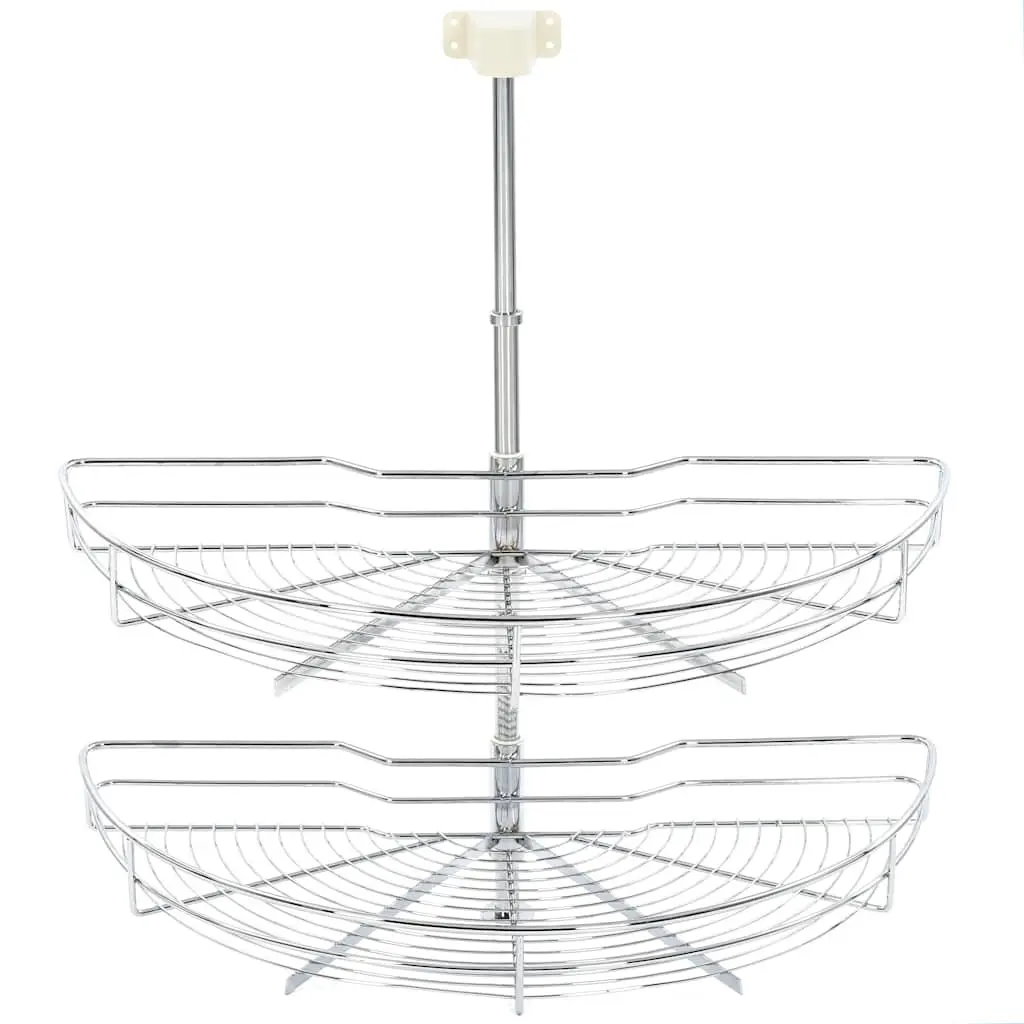 2-Tier Wire Basket Kitchen Organiser with Rotation