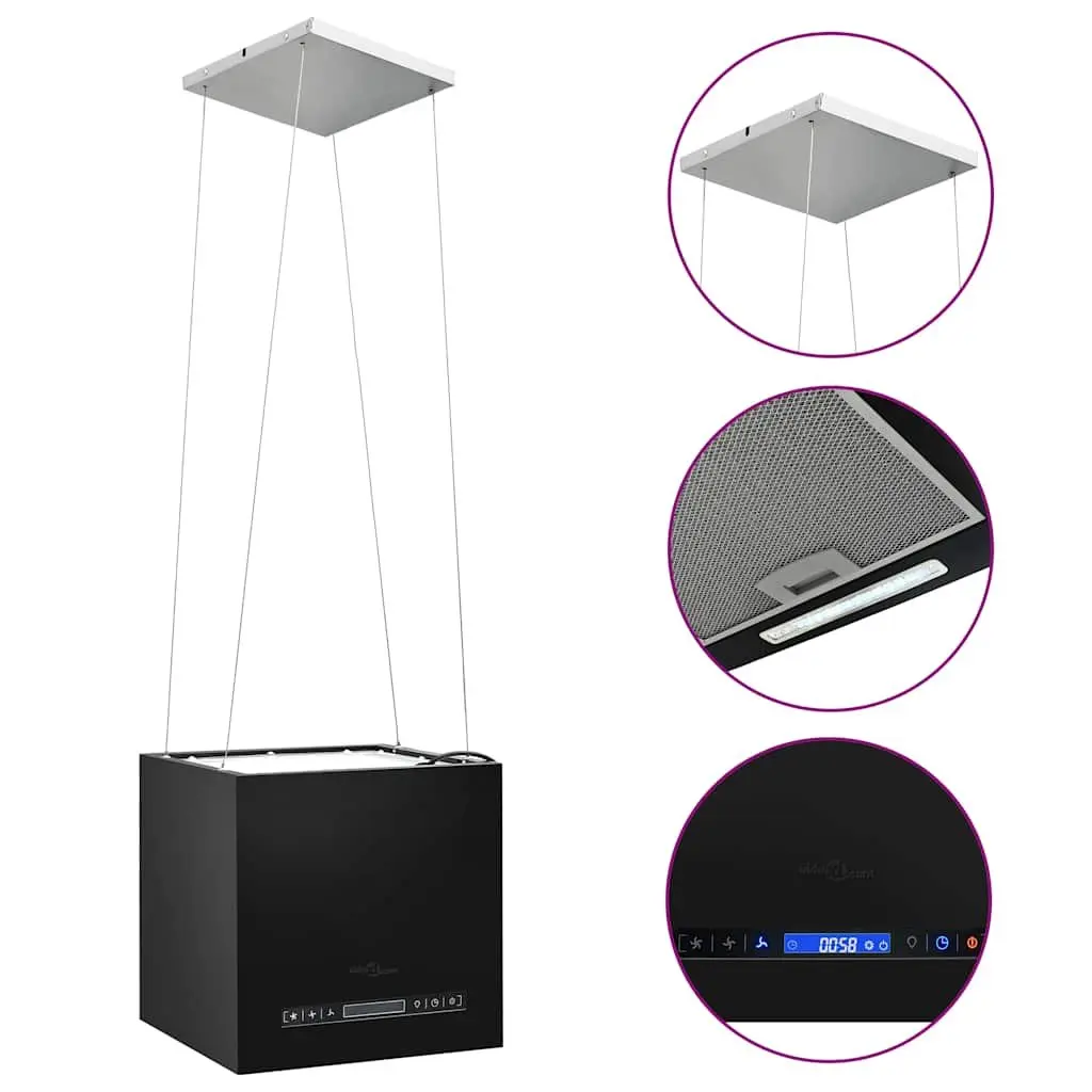 37cm Island Range Hood with Touch Sensor LCD