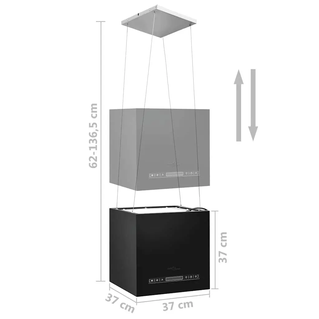 37cm Island Range Hood with Touch Sensor LCD