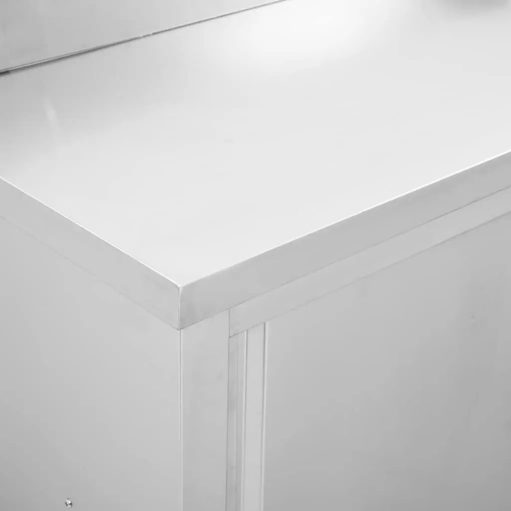 Stainless Steel Work Table with Sliding Doors