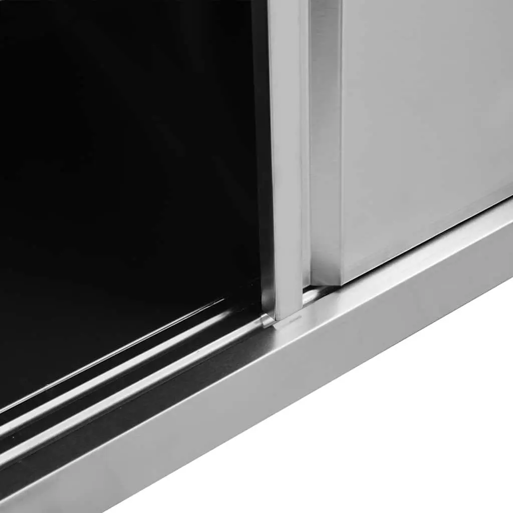 Stainless Steel Work Table with Sliding Doors