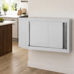 Sturdy Stainless Steel Kitchen Wall Cabinet with Sliding Doors