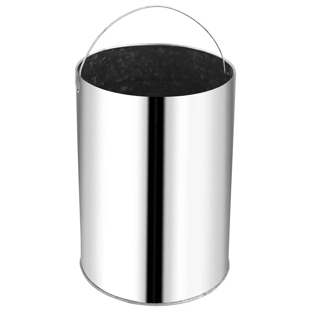 Stainless Steel Waste Bin 32L Silver Rubbish Container Hotel Office Home