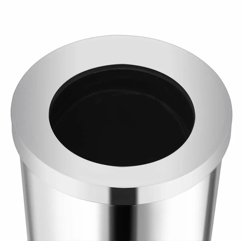 Stainless Steel Waste Bin 32L Silver Rubbish Container Hotel Office Home