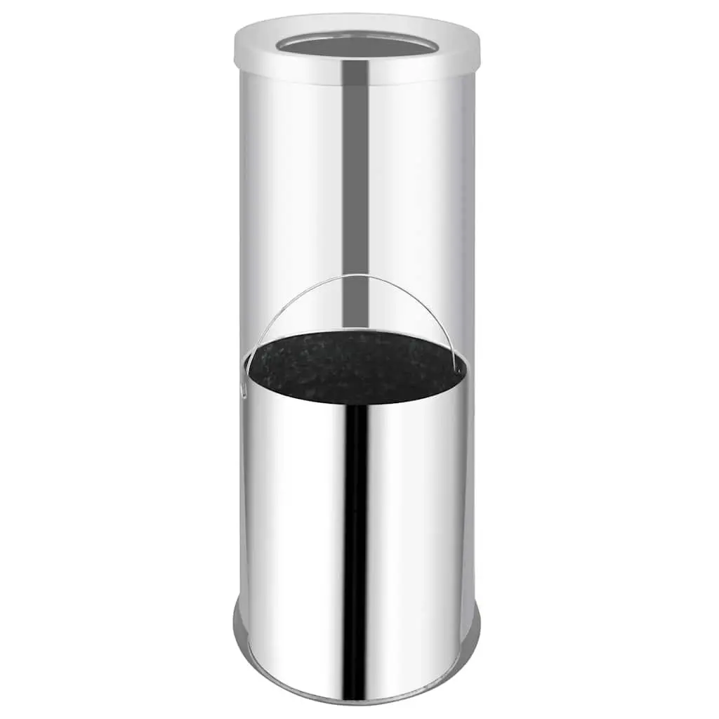 Stainless Steel Waste Bin 32L Silver Rubbish Container Hotel Office Home
