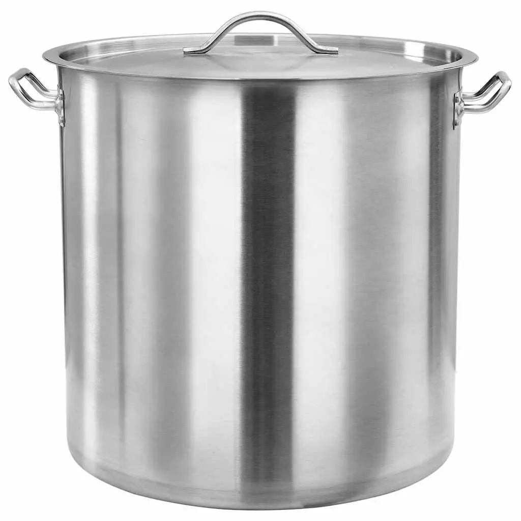 Stock Pot Stainless Steel 71 L Large Silver Cooking Pot