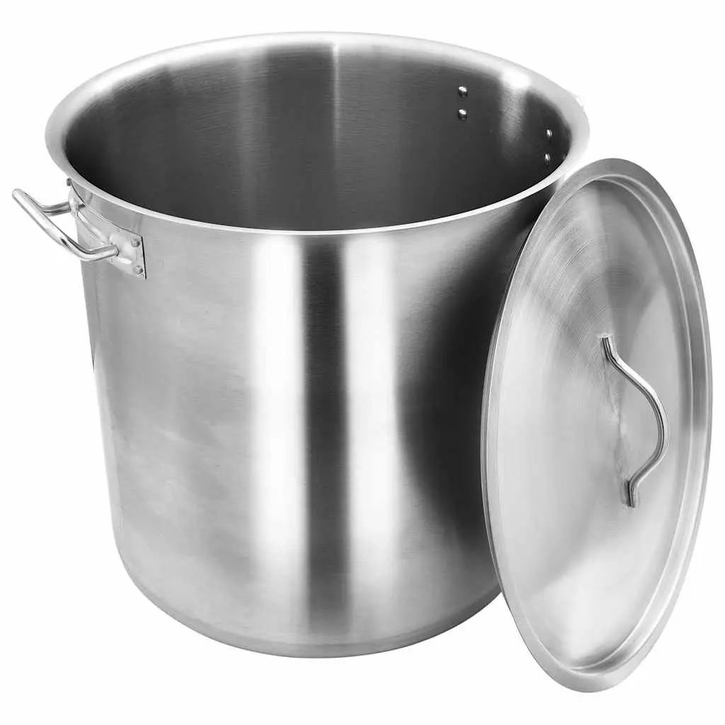 Stock Pot Stainless Steel 71 L Large Silver Cooking Pot