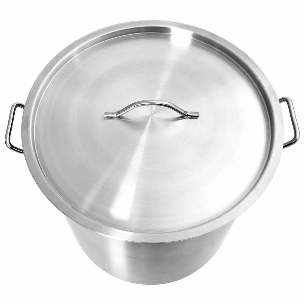 Stock Pot Stainless Steel 71 L Large Silver Cooking Pot